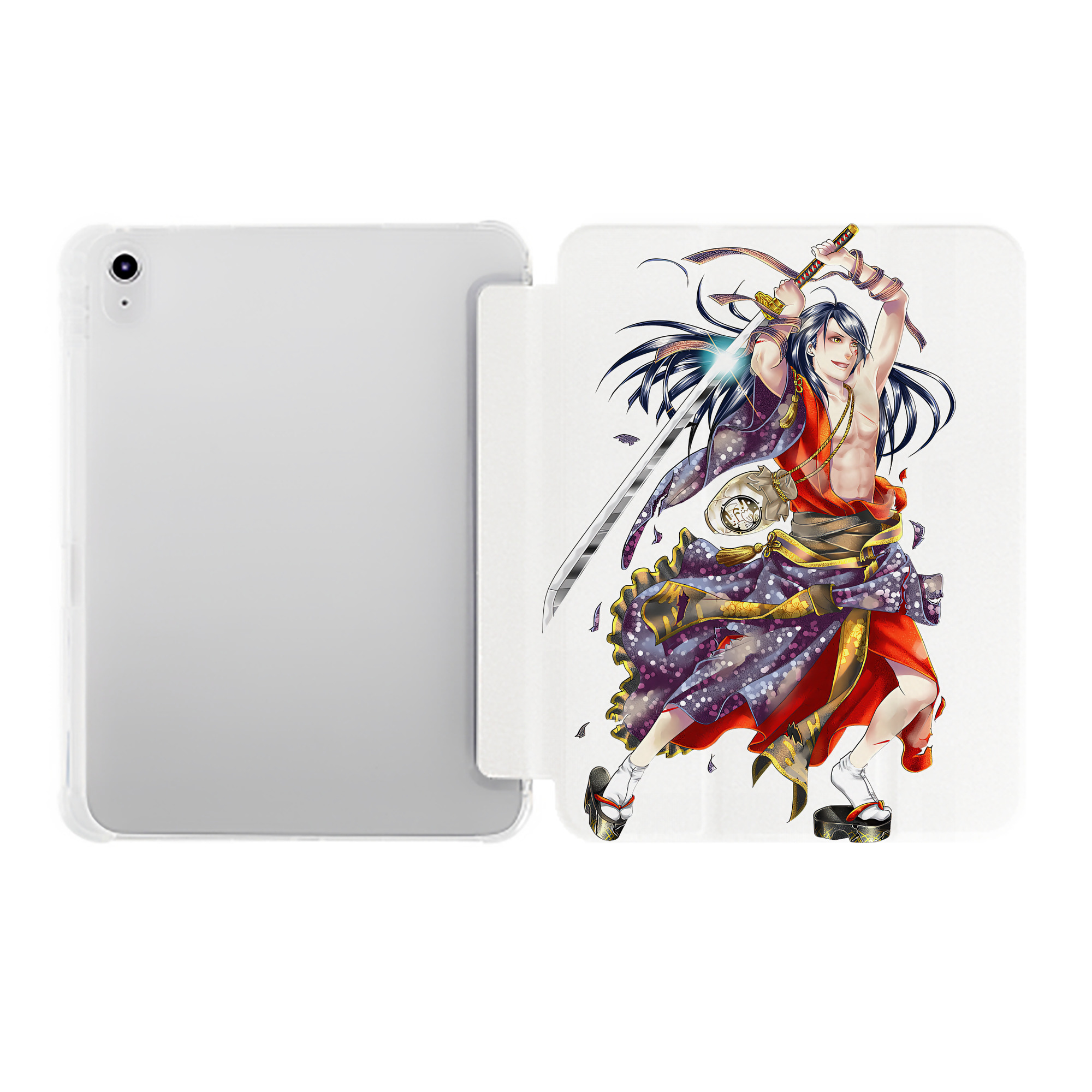 （画像用） 刀剣乱舞 Touken Ranbu IPad ケース ペン収納付き 三つ折りスタンド PUレザー×シリコン 対応機種9.5/10.5/10.9インチ